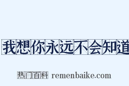 我想你永远不会知道是什么意思的图片